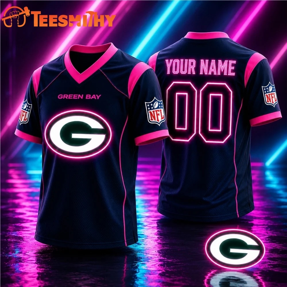 Green Bay Packers NFL Electric Glow Custom Football Jersey