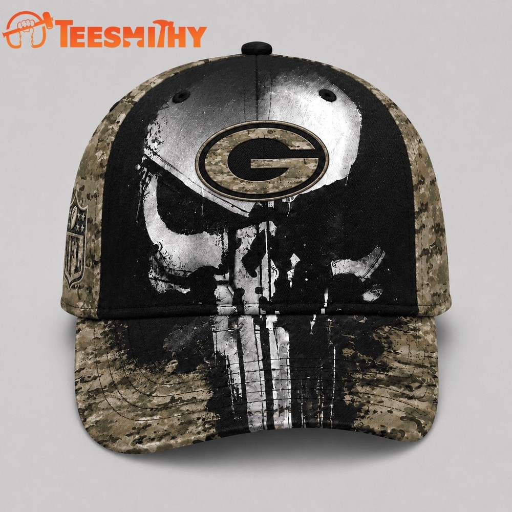 Green Bay Packers NFL Halloween Military Skull Camo Classic Cap