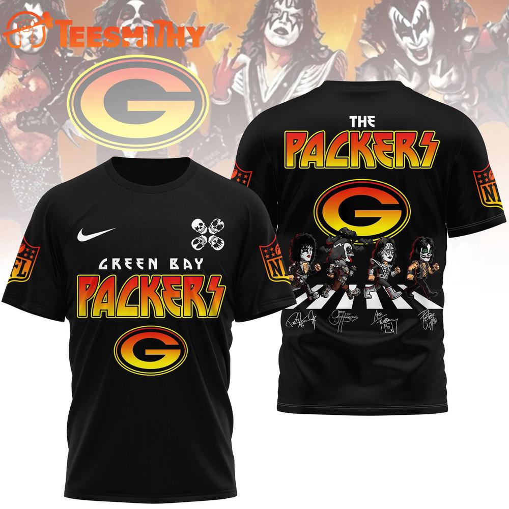 Green Bay Packers NFL Kiss Band Rock and Roll All Nite 3D Shirt
