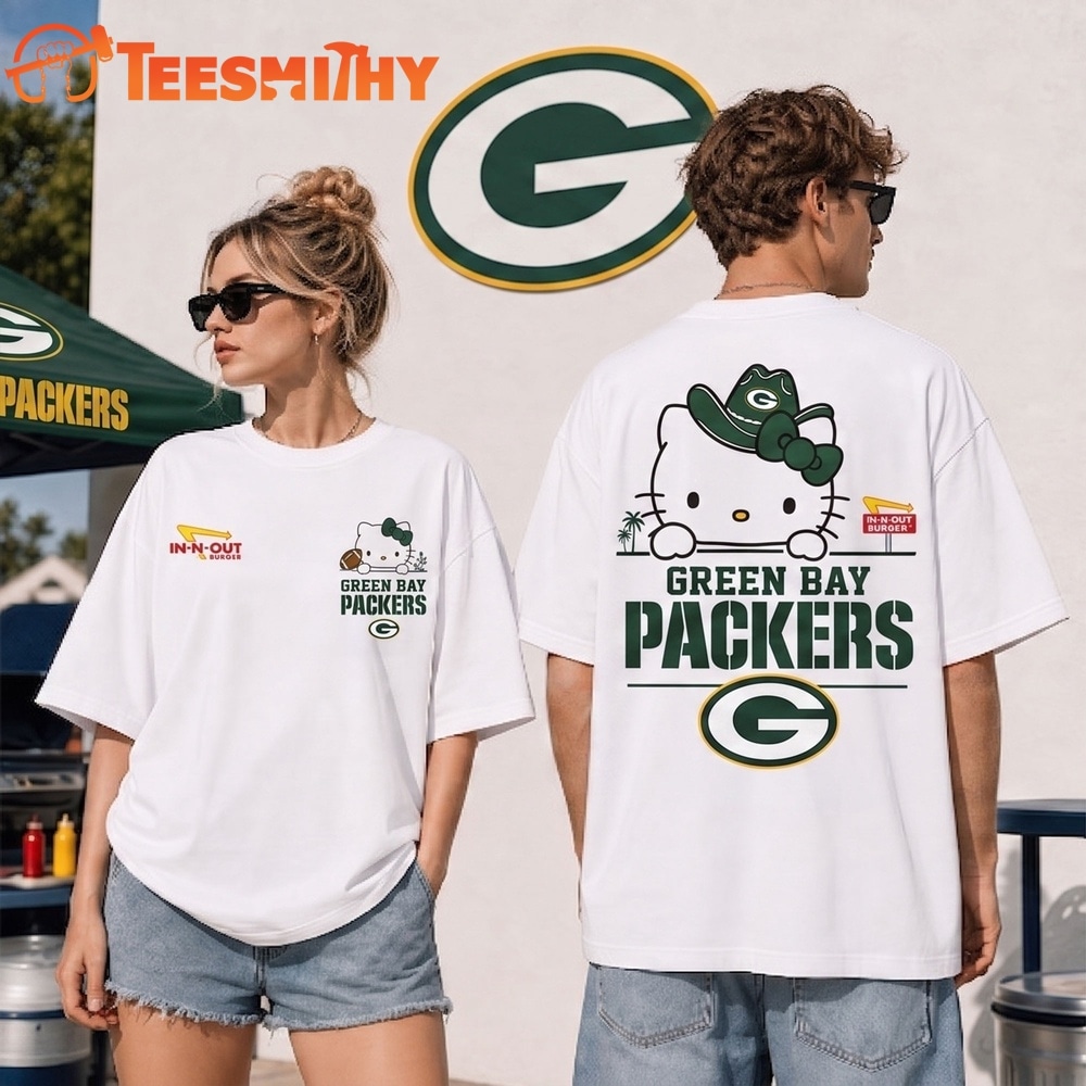 Green Bay Packers NFL Kitty Burger Game Day Unisex 3D Shirt