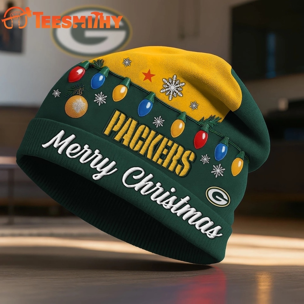 Green Bay Packers NFL Merry Christmas Beanie Hat