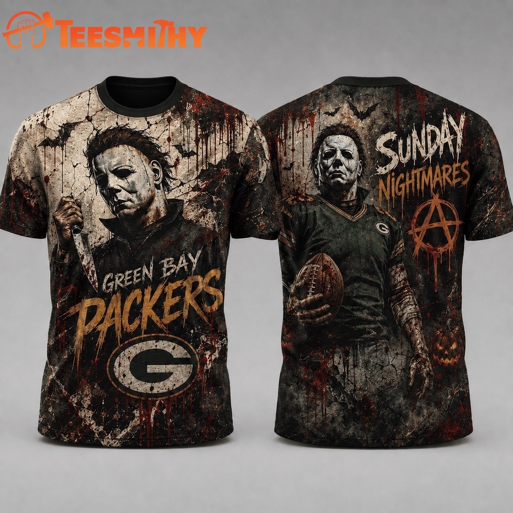 Green Bay Packers NFL Michael Myers Sunday Nightmares Horror Halloween 3D T Shirt