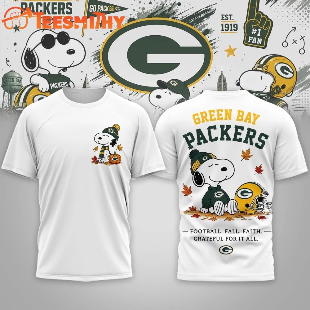 Green Bay Packers NFL Snoopy Fall Game Day Beagle 3D Shirt