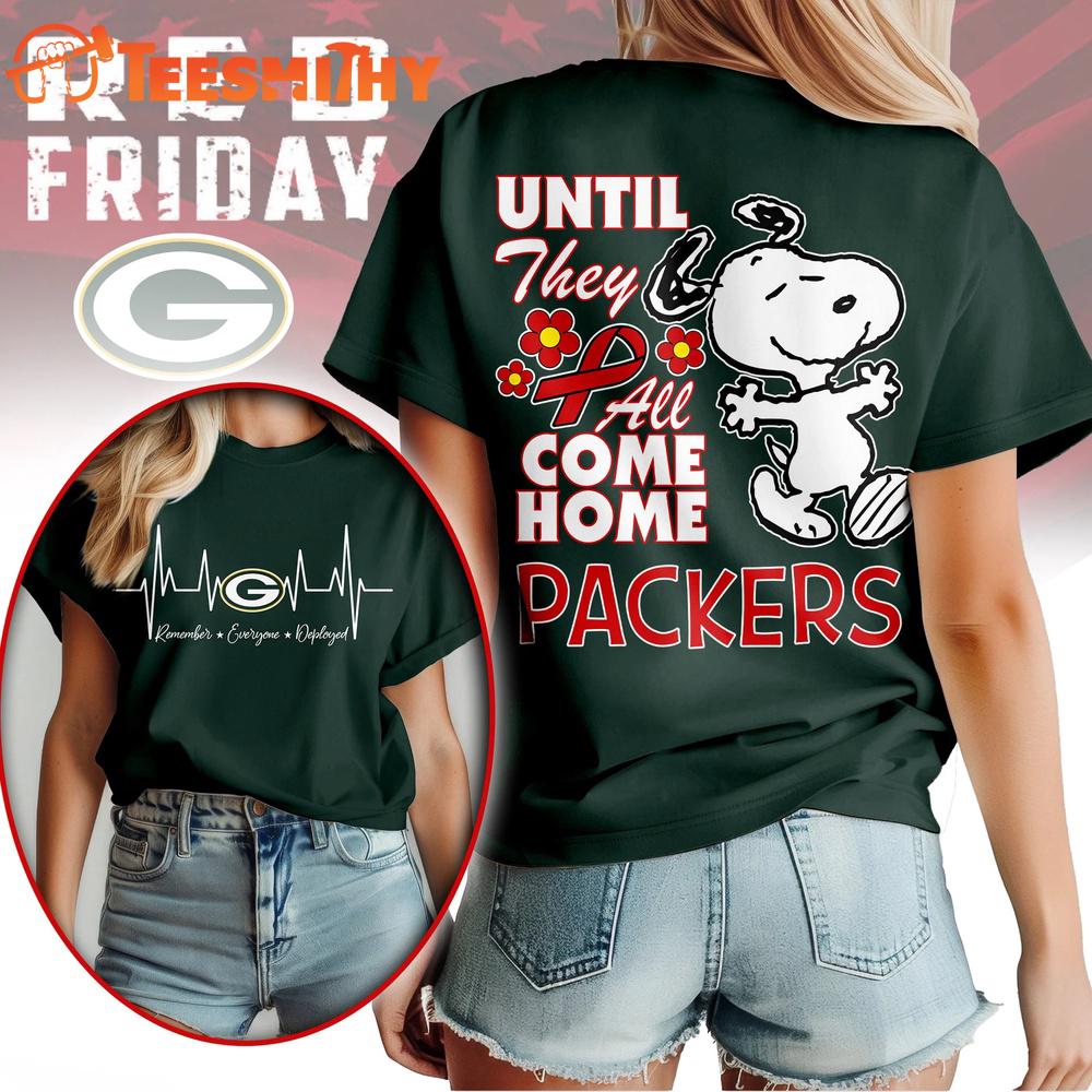 Green Bay Packers NFL Snoopy Red Friday Unisex 3D Shirt
