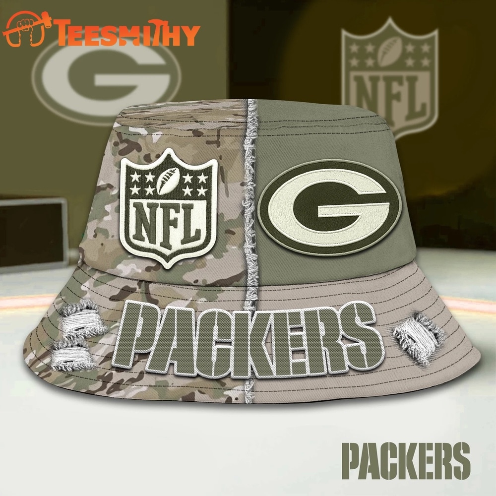 Green Bay Packers NFL Veterans US Army Bucket Hat