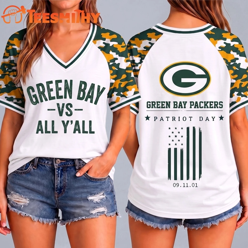Green Bay Packers NFL vs All Y' All United We Stand V Neck T Shirt