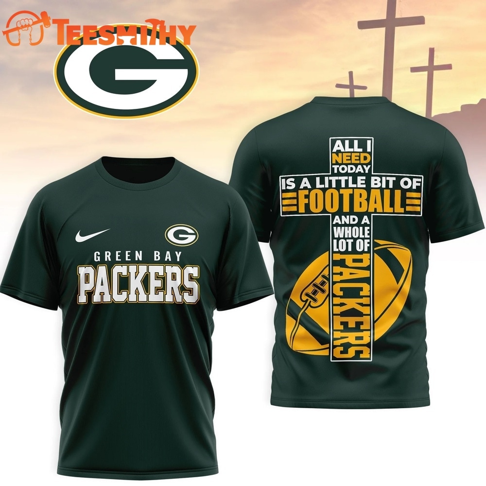 Green Bay Packers NFL Whole Lot of Football Christian Cross 3D Shirt