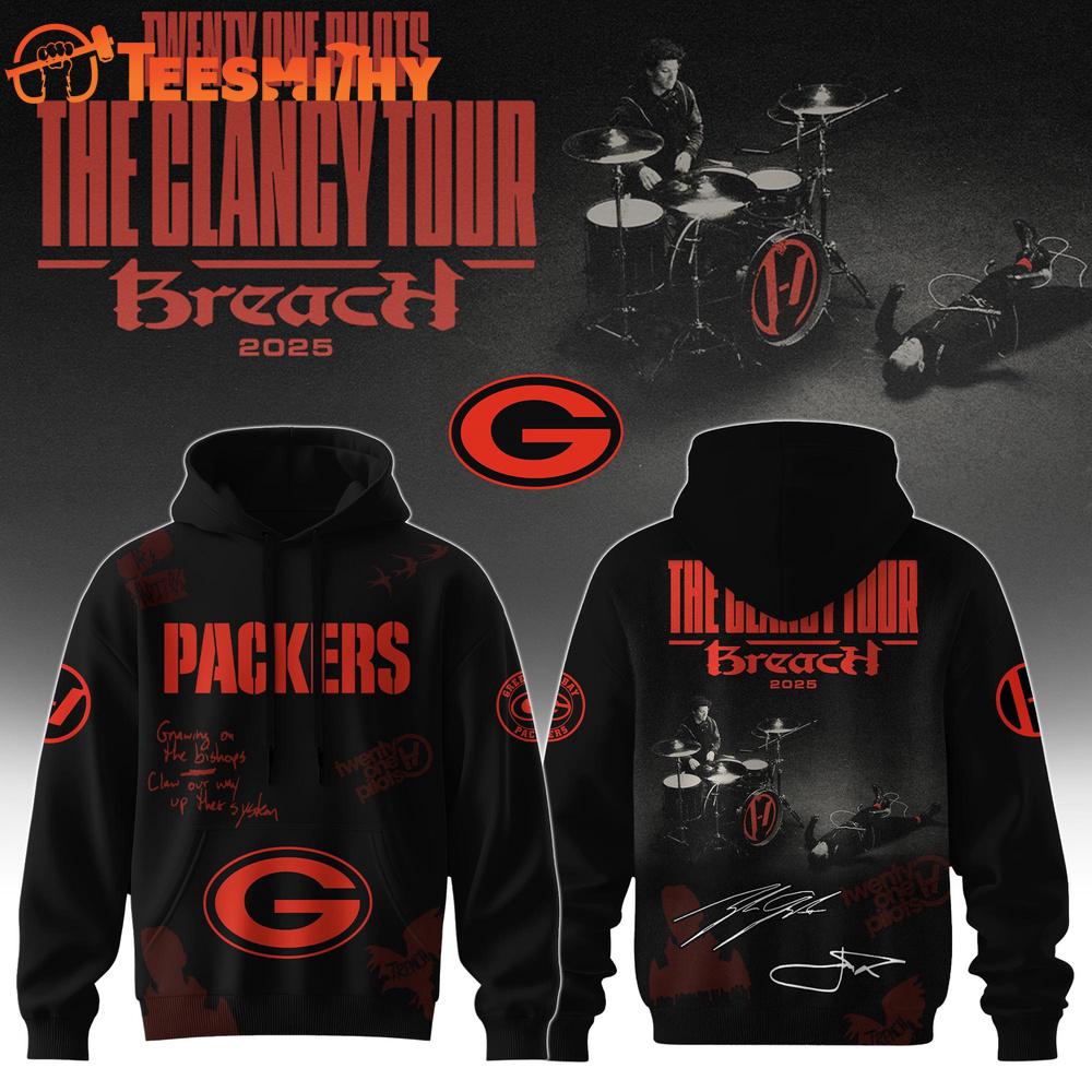 Green Bay Packers NFL x Twenty One Pilots The Clancy World Tour Hoodie Shirt
