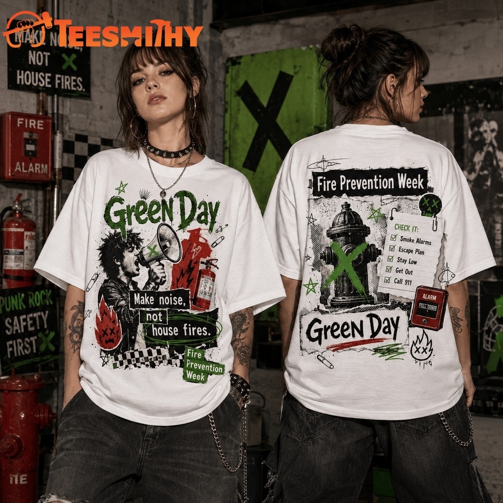 Green Day Fire Prevention Week Punk Safety 3D Shirt