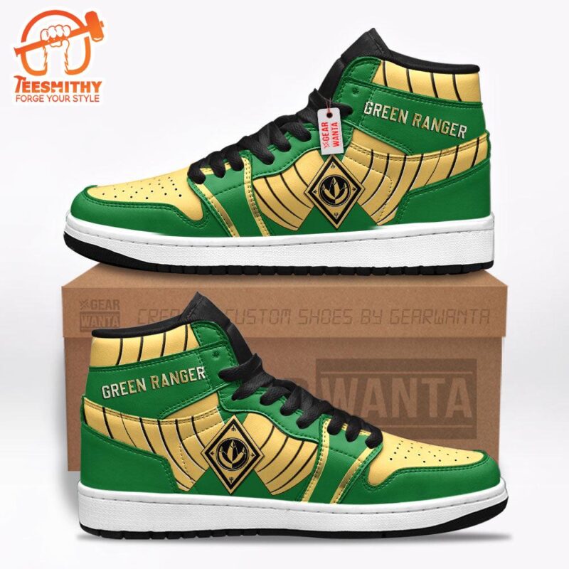 Green Ranger Mighty Morphin Power Rangers Air Jordan 1 Shoes Custom ...
