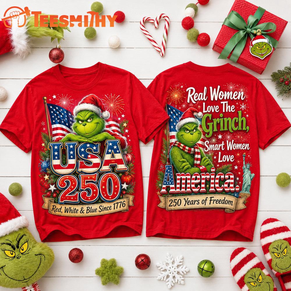 Grinch America 250 Years Of Freedom Red 3D Shirt