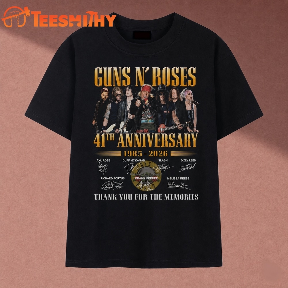 Guns N Roses 41st Anniversary 1985 2026 Thank You For The Memories T Shirt