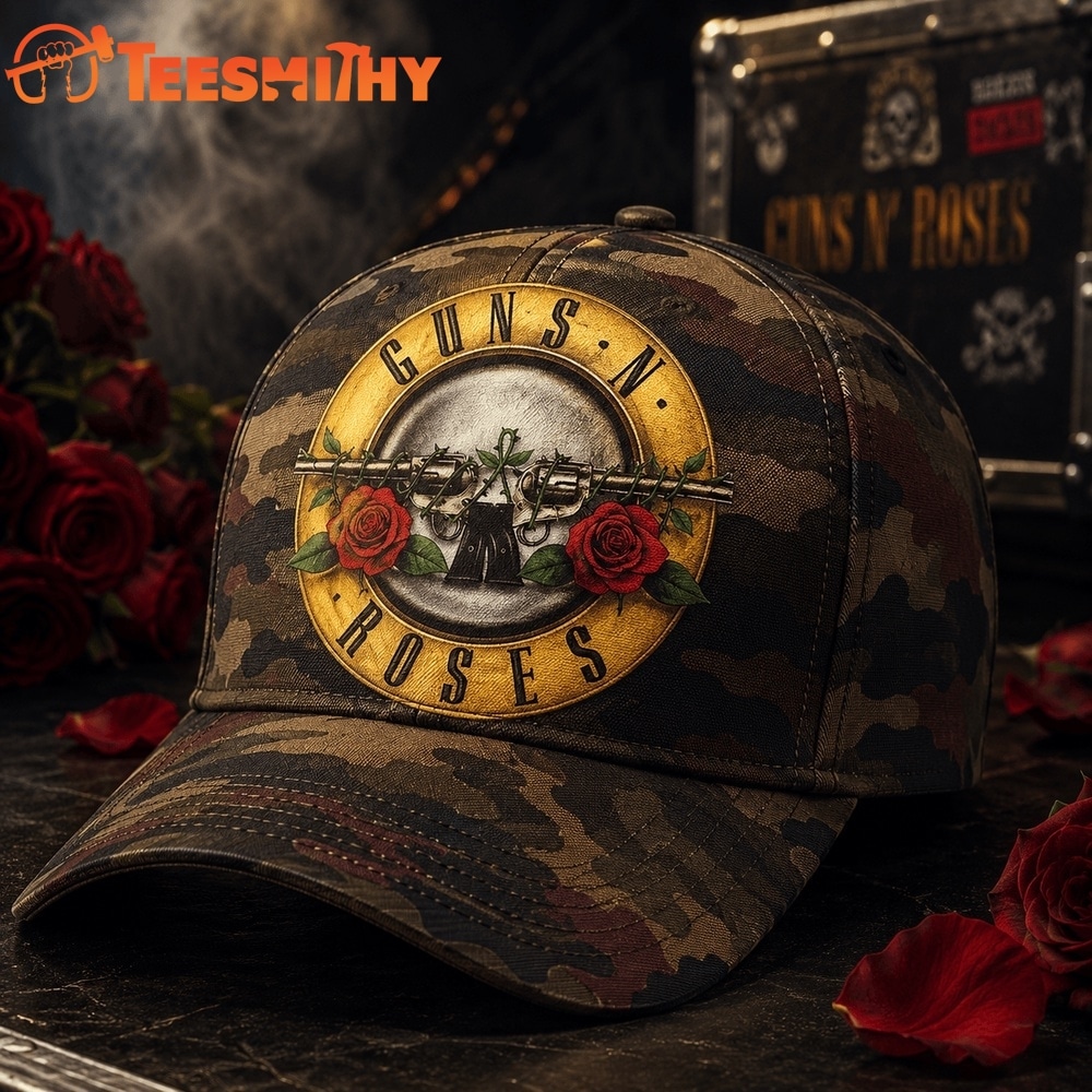 Guns N’ Roses Appetite for Chaos Camo Roses Rock Classic Cap