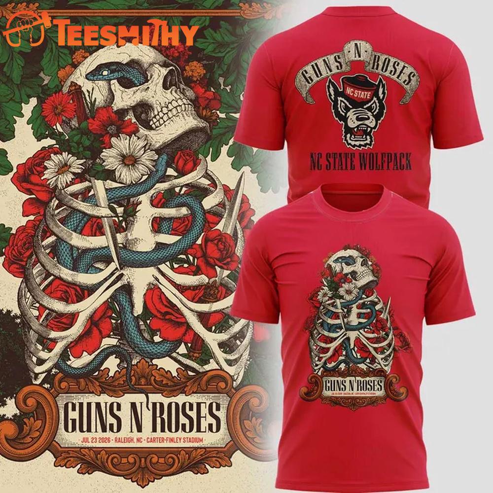 Guns N' Roses × NC State Wolfpack Football 2026 New T-Shirt