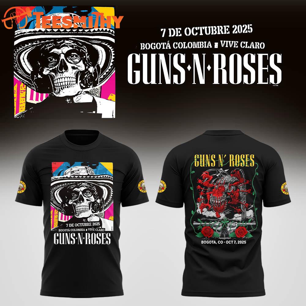 Guns N Roses Tour 2025 Bogota T Shirt Guns N Roses Tour 2025 Bogota T Shirt