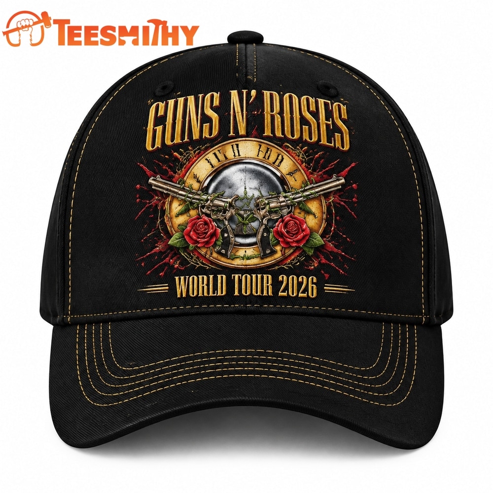 Guns N Roses World Tour 2026 Bullet Logo Classic Baseball Cap