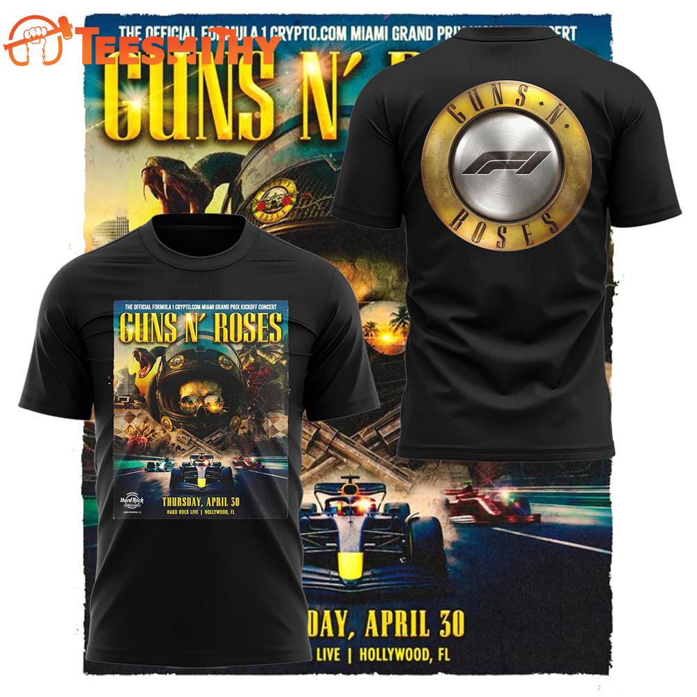 Guns N' Roses x F1 Hollywood 2026 Black T Shirt