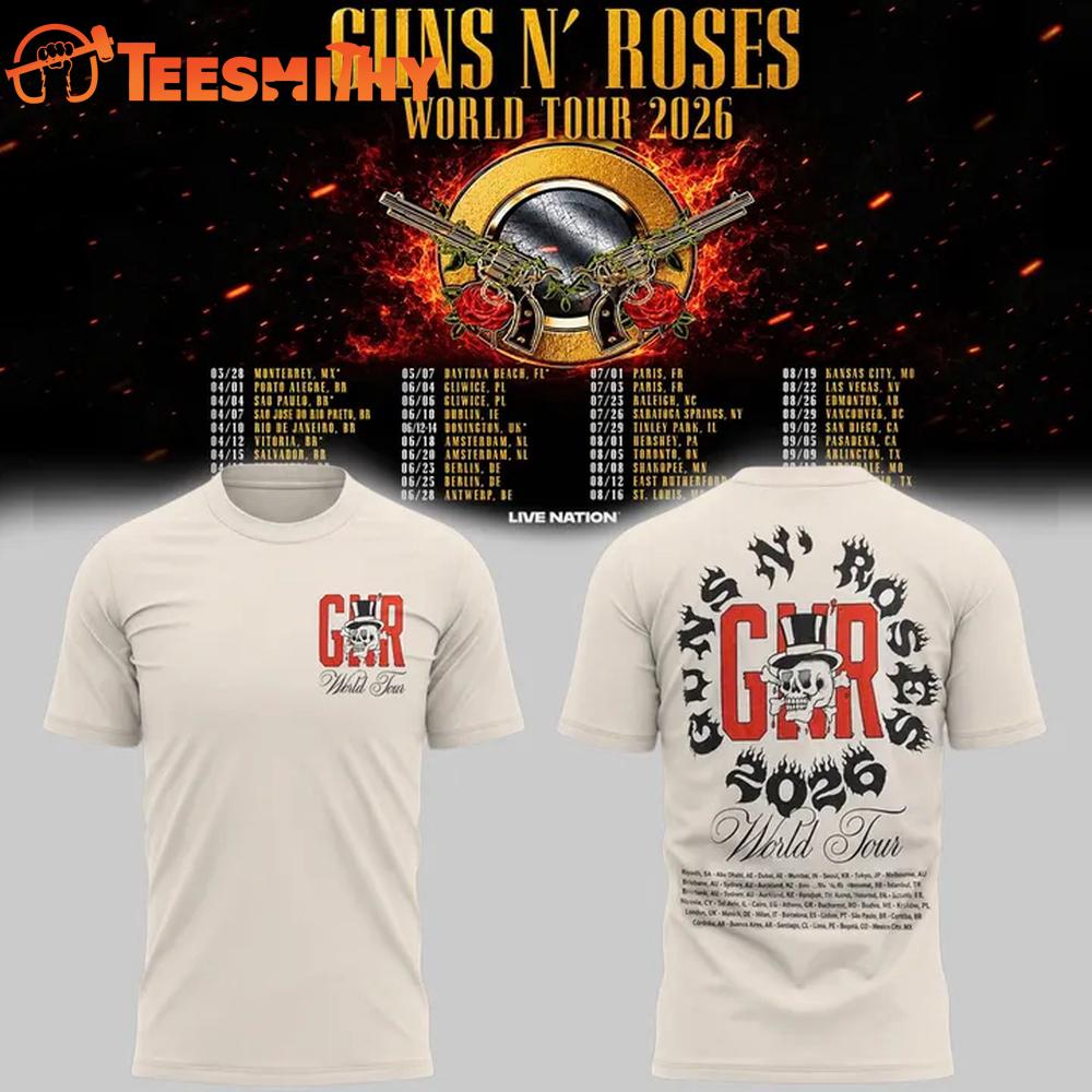 Guns N' Roses x NC State Football World Tour 2026 3D Shirt