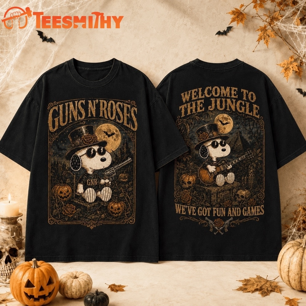 Guns N’ Roses x Snoopy Halloween Welcome to the Jungle 3D Shirt