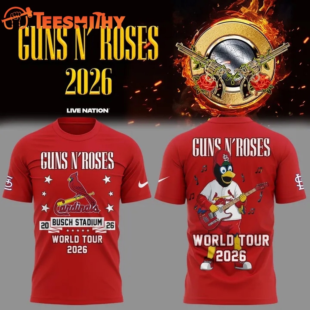 Guns N' Roses x St. Louis Cardinals World Tour 2026 Mascot New 3D Shirt