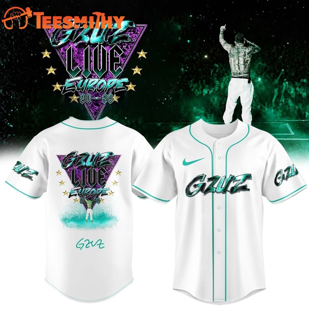 GZUZ LIVE EUROPE TOUR 2026 Signature White Baseball Jersey