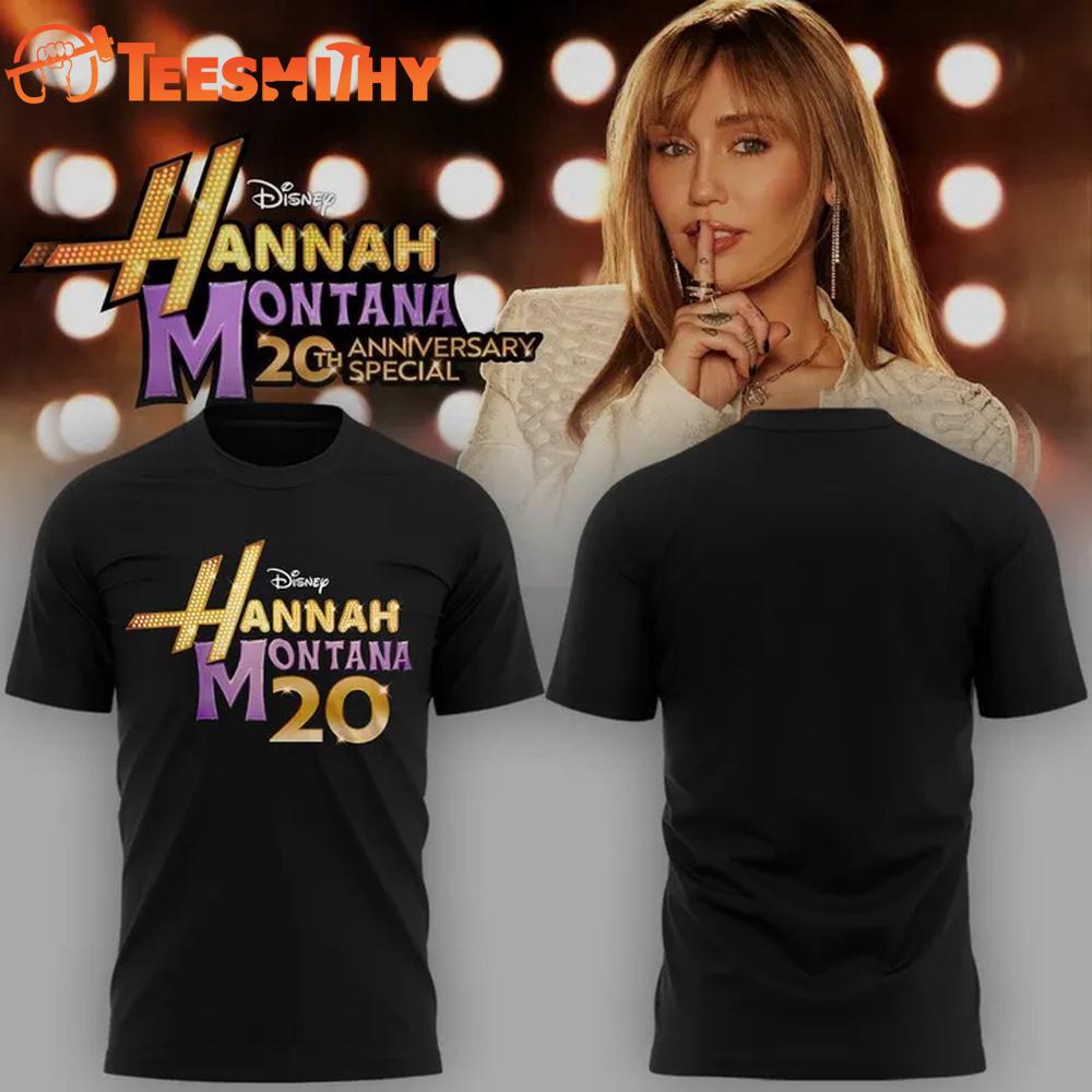 Hannah Montana 20th Anniversary Black T Shirt