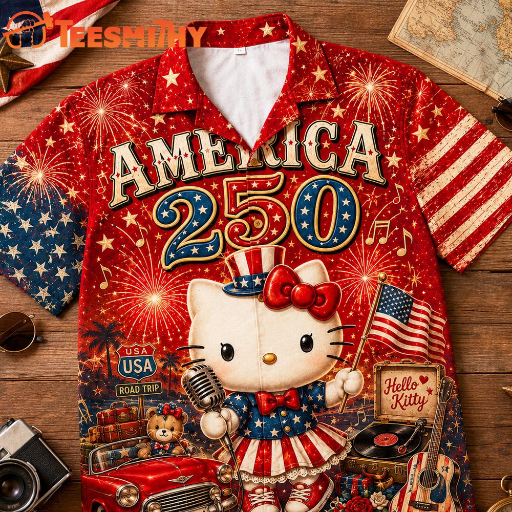 Hello Kitty 250 Years Of Freedom Hawaiian Shirt