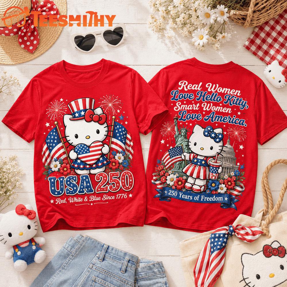 Hello Kitty America 250 Years Of Freedom Red 3D Shirt