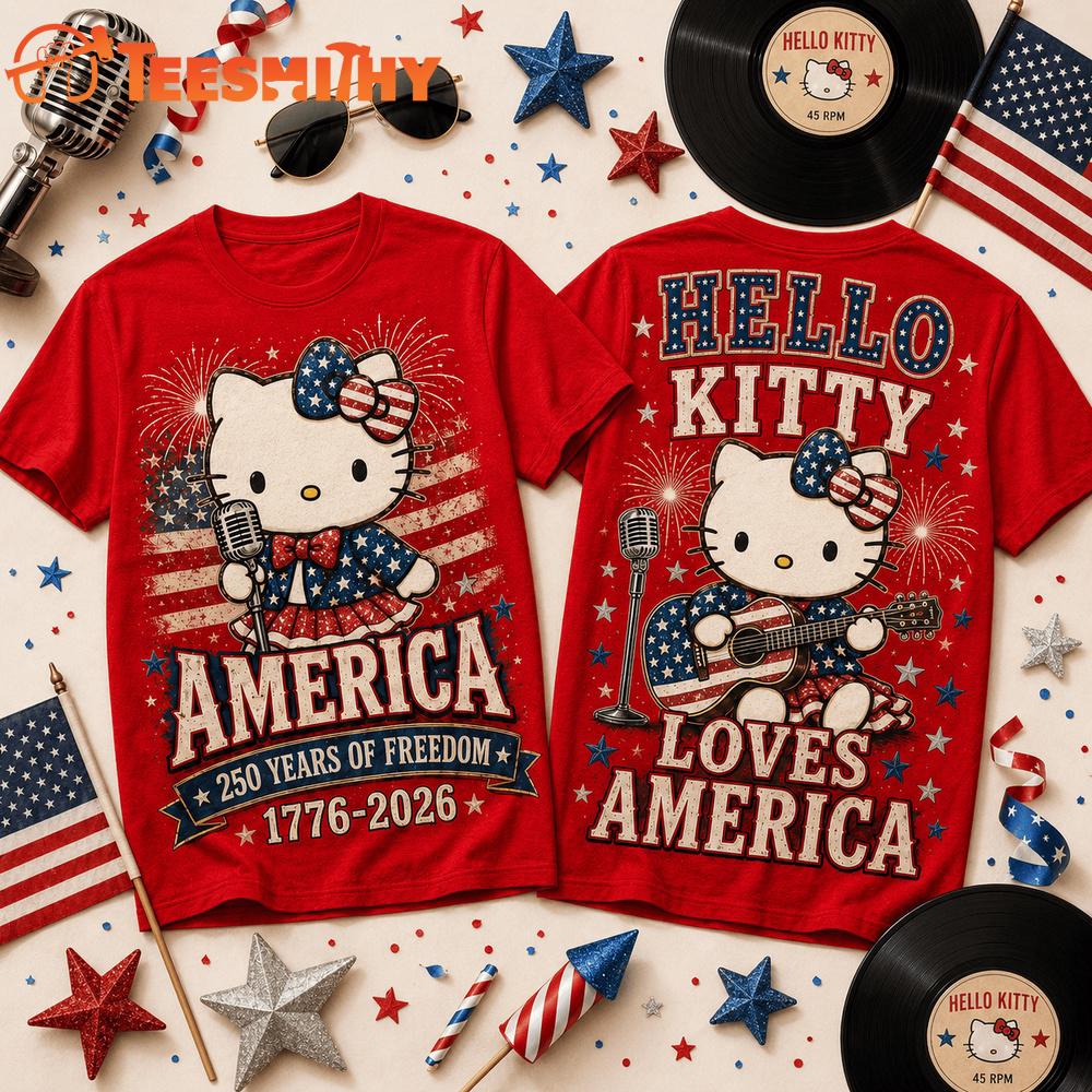 Hello Kitty America 250 Years of Freedom Tribute T Shirt