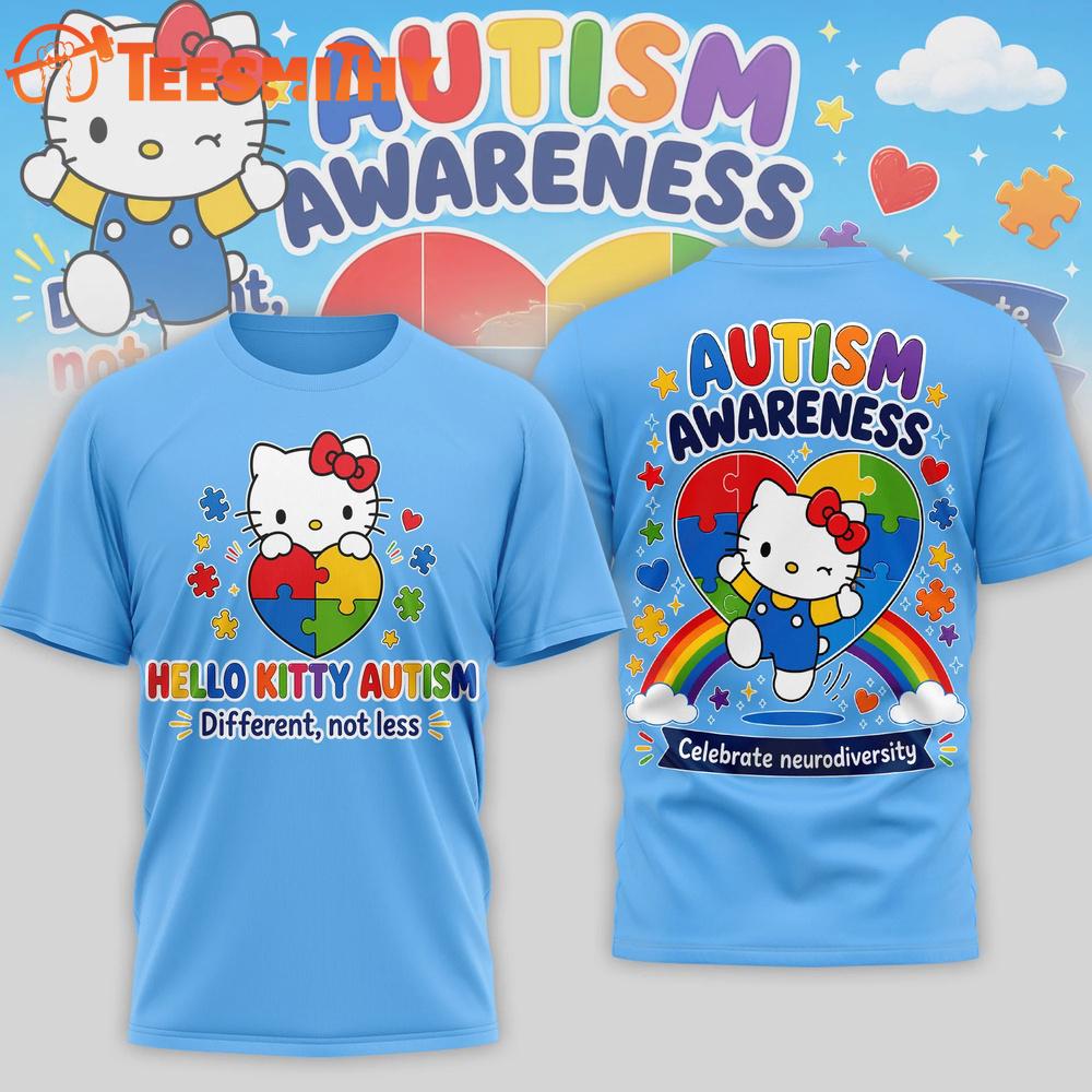 Hello Kitty Autism Different not less 3D Shirt