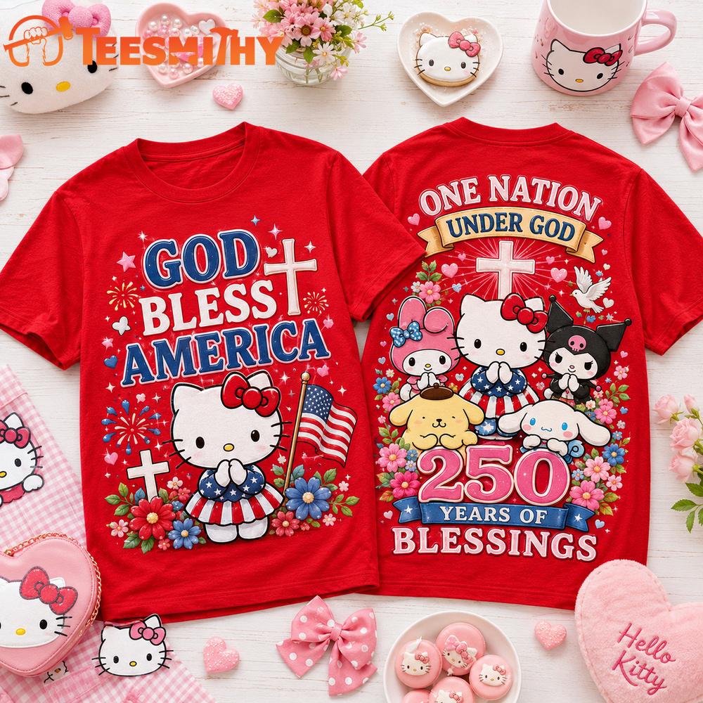Hello Kitty God Bless America 3D T Shirt
