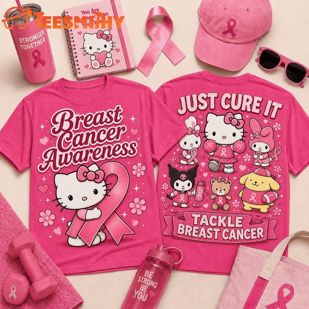 Hello Kitty Just Cure It Breast Cancer Awareness T Shirt