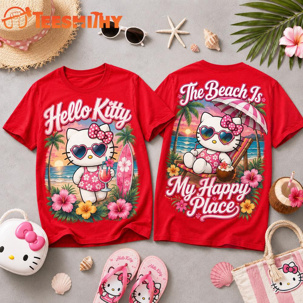 Hello Kitty The Beach Is My Happy Place 3D Shirt