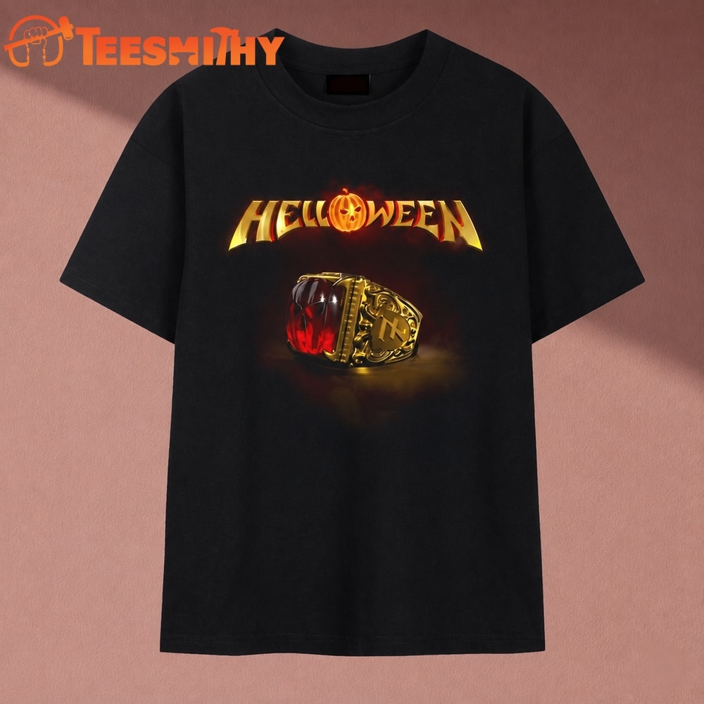Helloween Golden Ring Red Gem Heavy Metal Band Graphic T Shirt