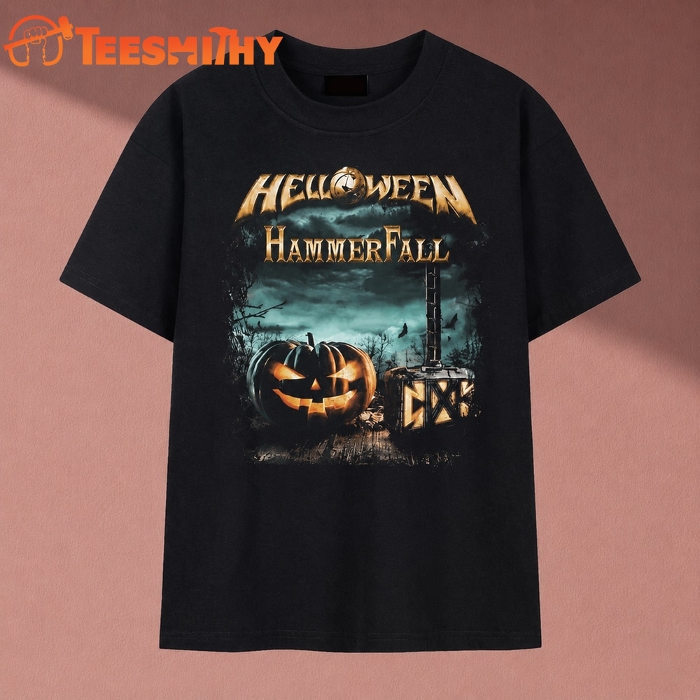 Helloween HammerFall Co Headlining Tour Pumpkin Heavy Metal T Shirt