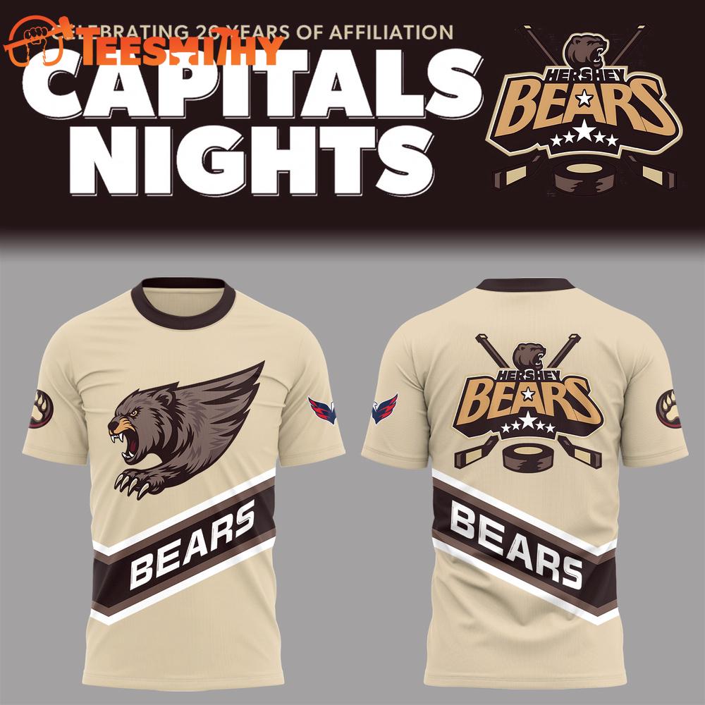 Hershey Bears x Celebrating 20 Years Of Affiliation Capitals Night 2025 3D Shirt