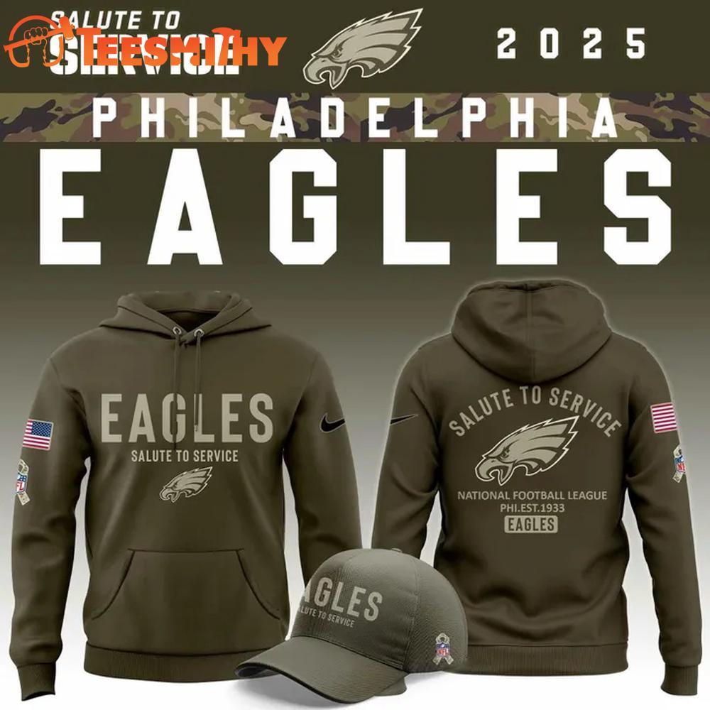 Philadelphia Eagles Olive 2025 Salute to Service Sideline Hoodie Shirt Philadelphia Eagles Olive 2025 Salute to Service Sideline Hoodie Shirt