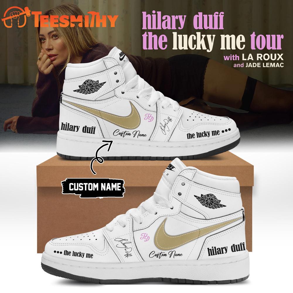 Hilary Duff The Lucky Me Tour 2026 27 Limited Edition Signature White Air Jordan 1 Shoes