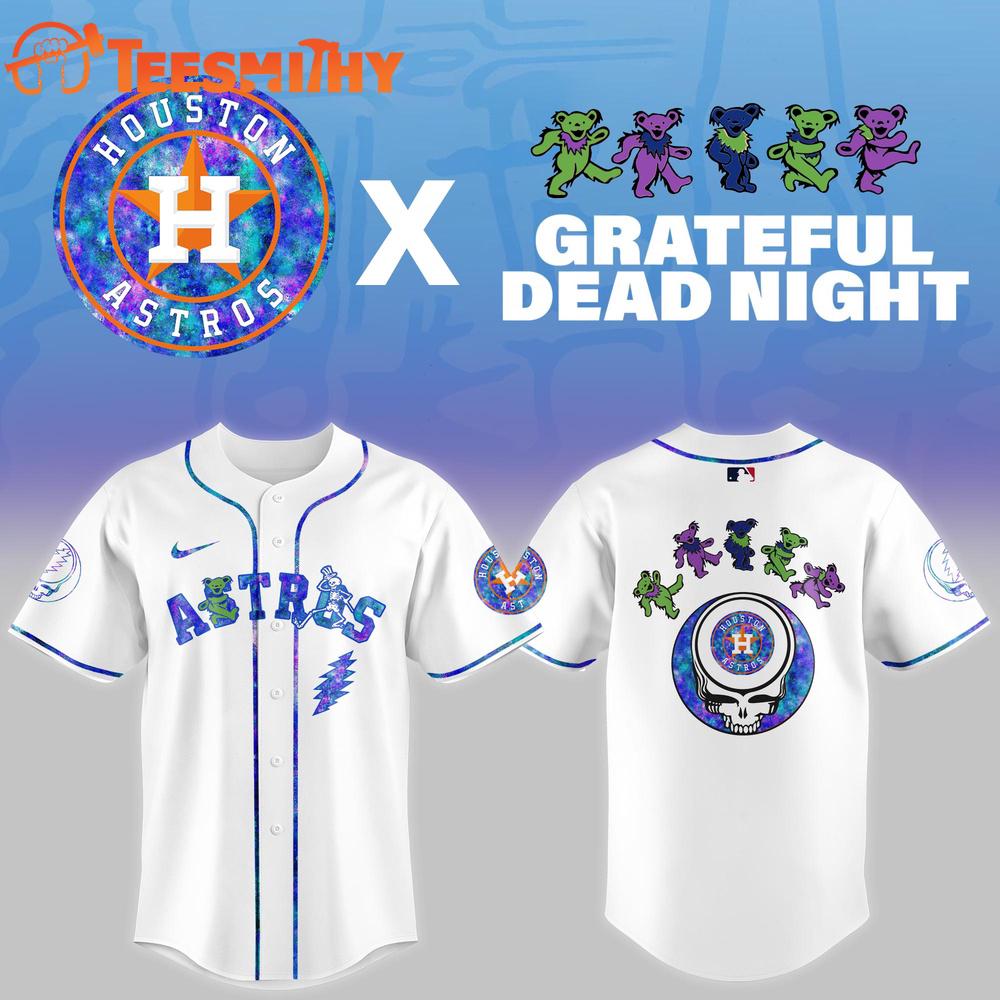 Houston Astros 2025 Grateful Dead Night Game Baseball Jersey