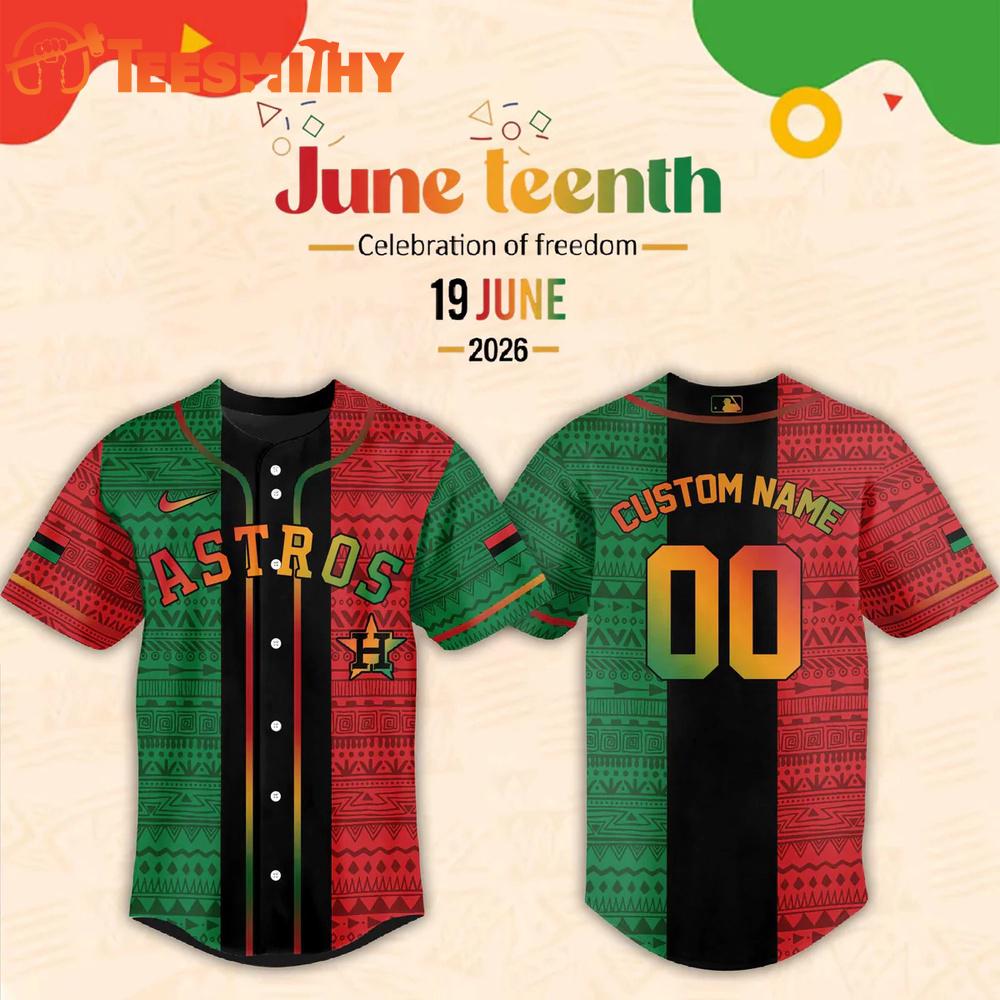 Houston Astros MLB Juneteenth 2026 Baseball Jersey Shirt