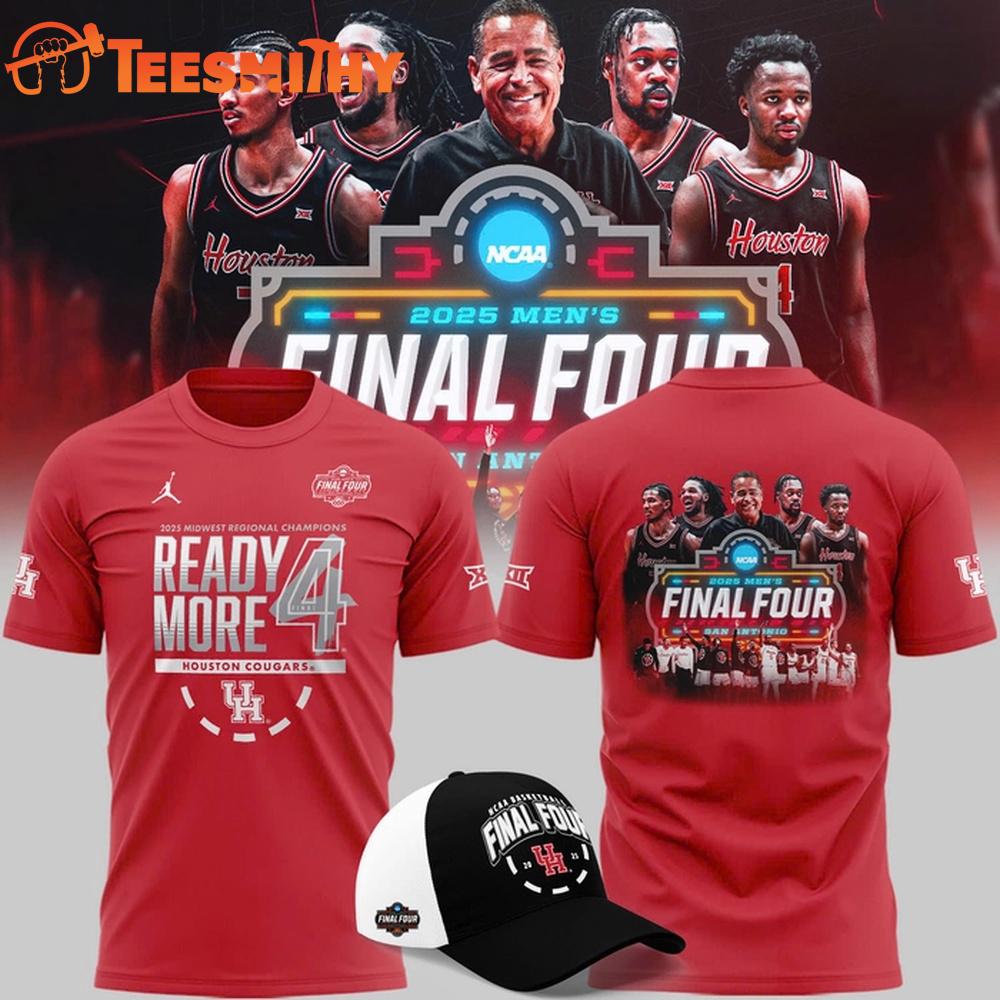 Houston Cougars 2025 Final Four Regional Champions Locker Room 3D Shirt