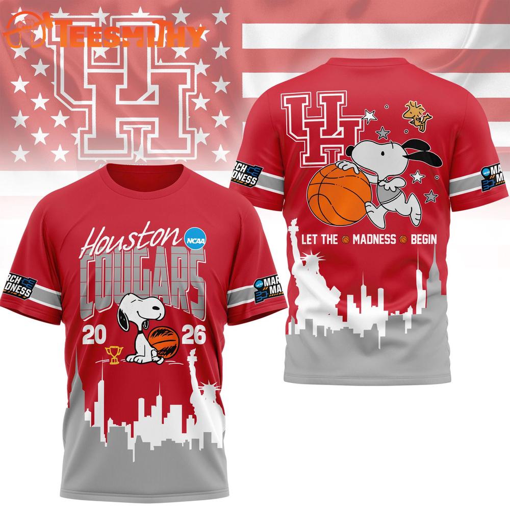 Houston Cougars 2026 NCAA March Madness x Snoopy New Design 3D Shirt