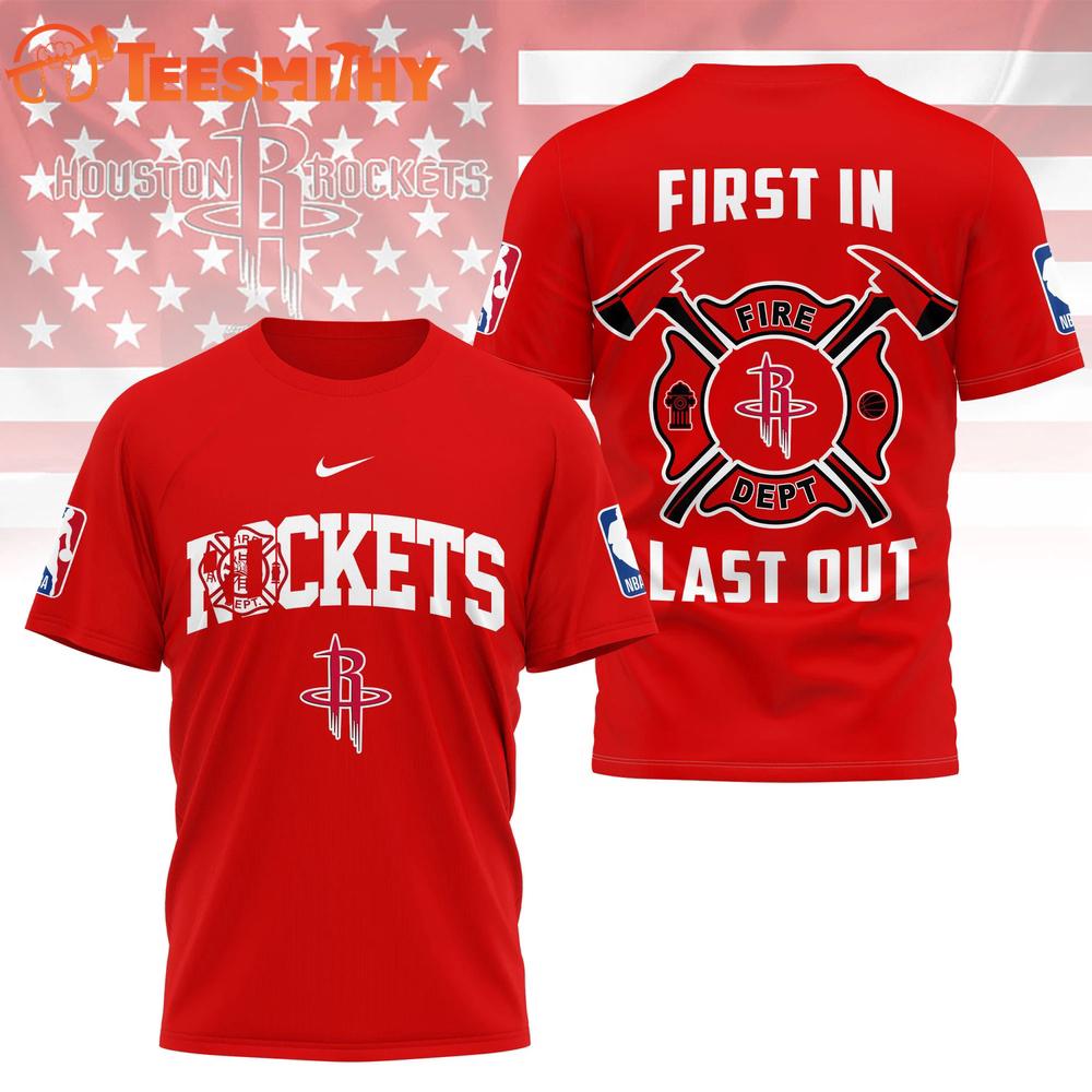 Houston Rockets 2026 NBA Fire Dept Special New 3D Shirt