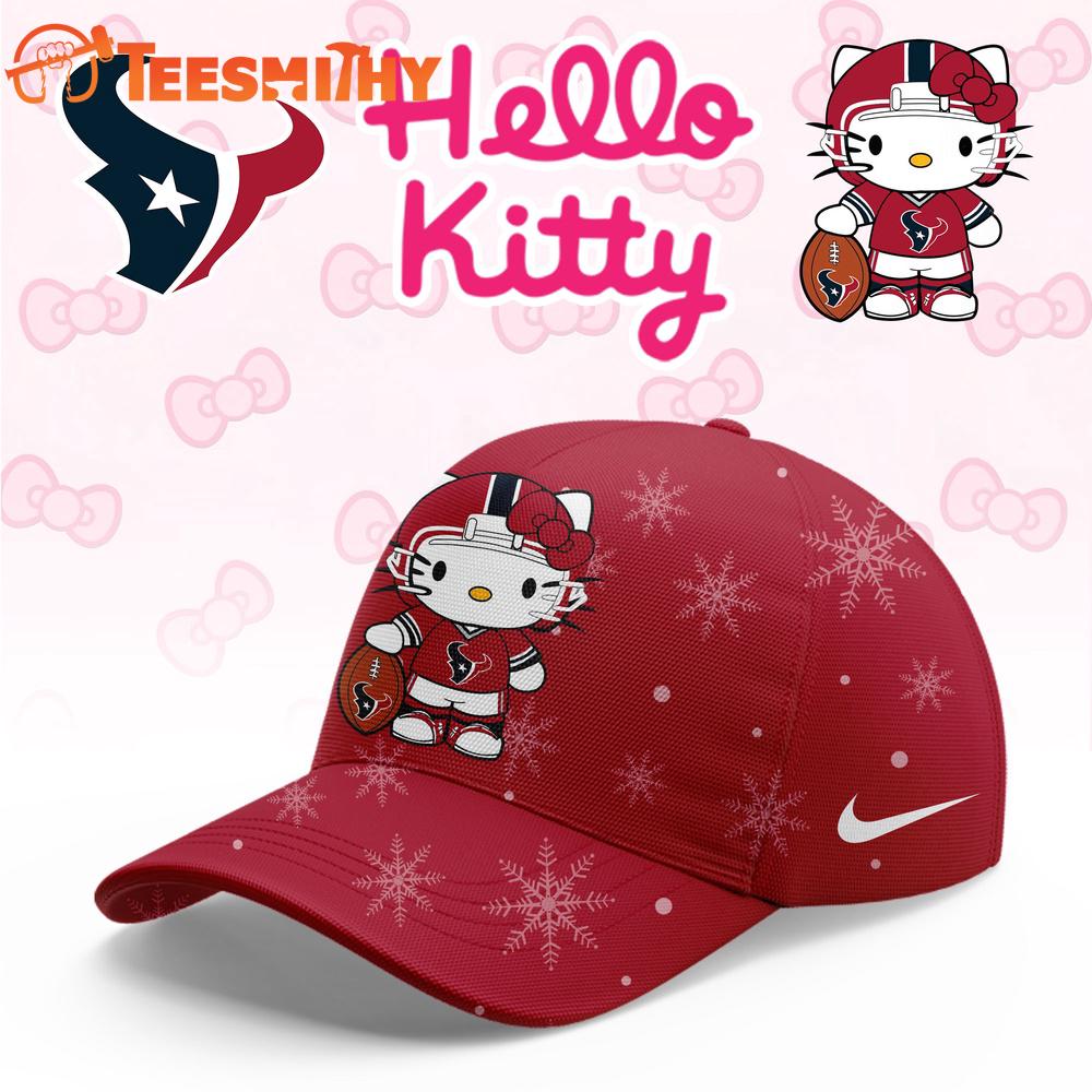 Houston Texans 2025 Football Christmas Hello Kitty Limited Cap Houston Texans 2025 Football Christmas Hello Kitty Limited Cap