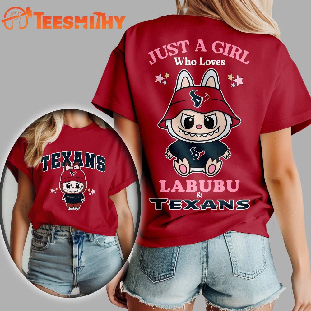 Houston Texans 2025 NFL x Labubu Unisex 3D Shirt Houston Texans 2025 NFL x Labubu Unisex 3D Shirt