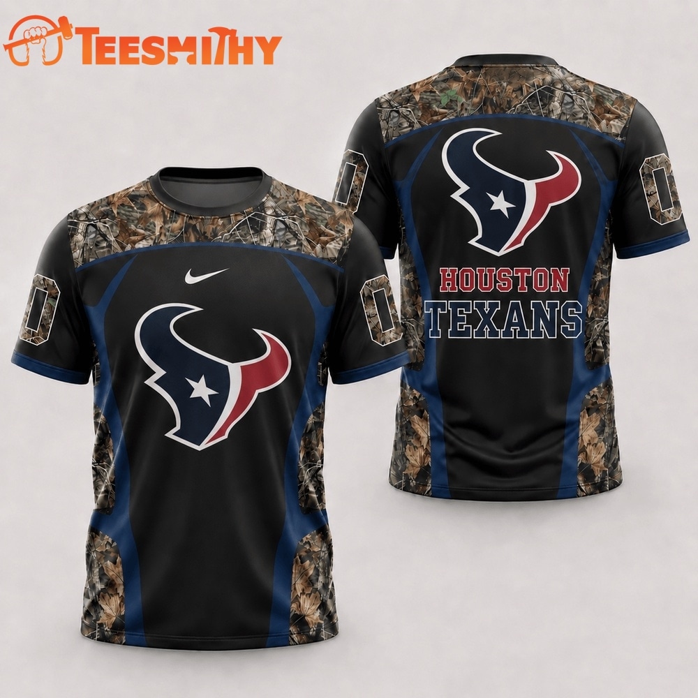 Houston Texans 2026 NFL Hunting Camo 3D Shirt