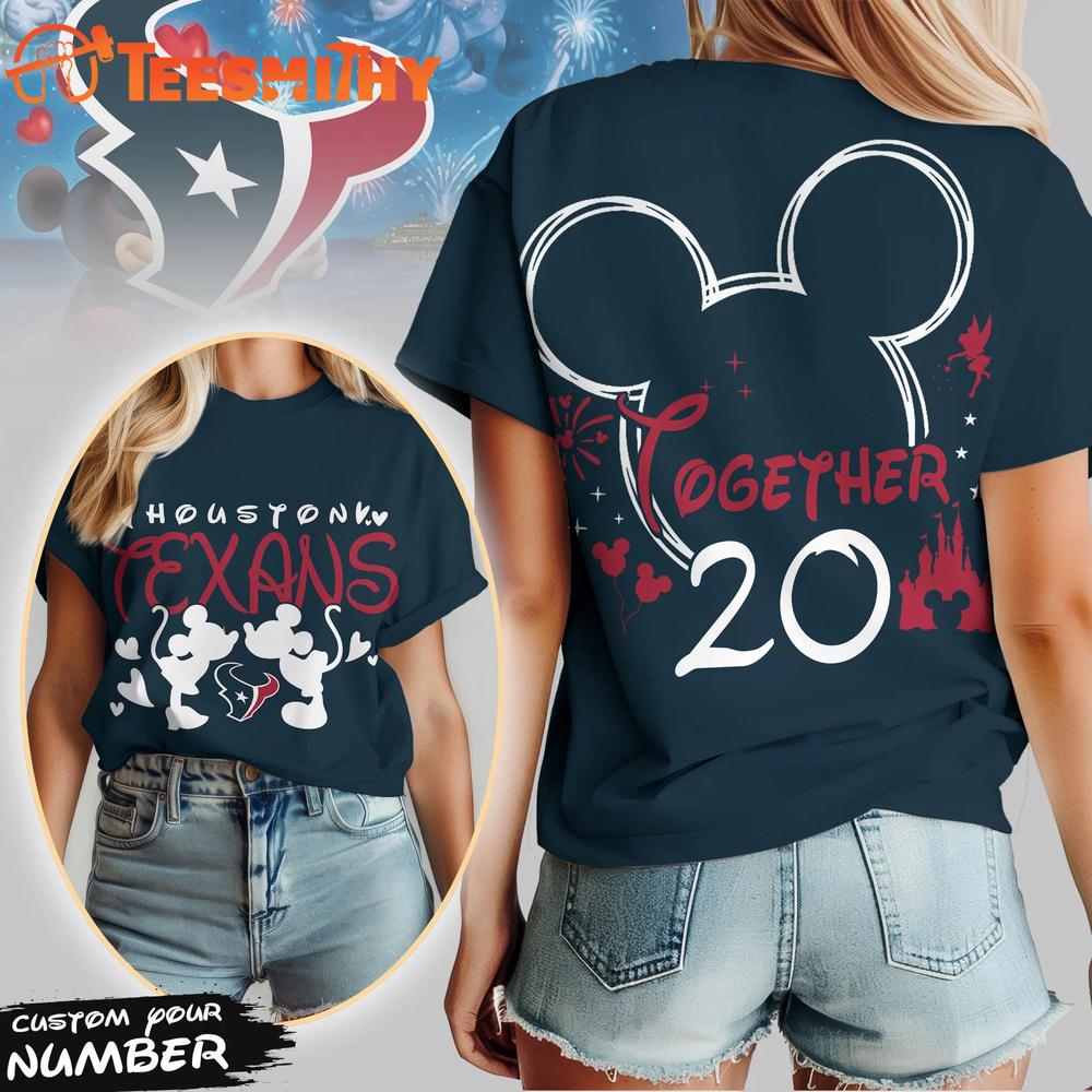 Houston Texans 2026 NFL Valentine Mickey Unisex 3D Shirt