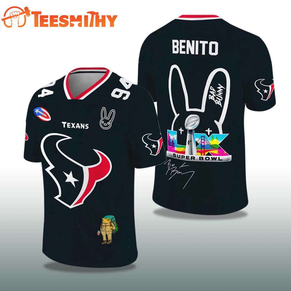 Houston Texans Football Bad Bunny 2026 Super Bowl LX Jersey Shirt