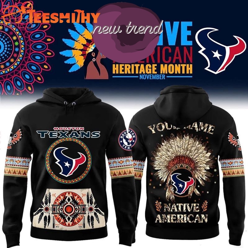 Houston Texans Native American Heritage Month Custom Name Hoodie