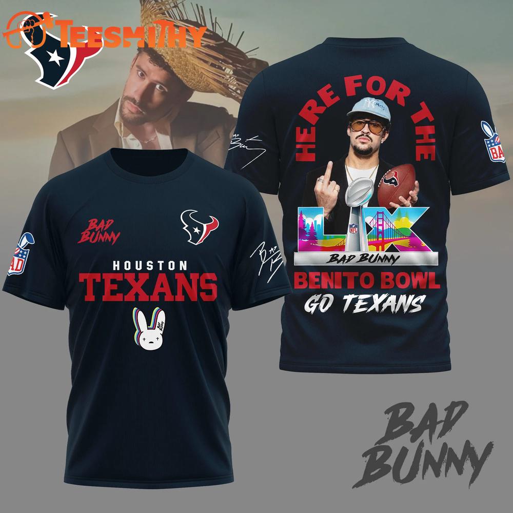 Houston Texans NFL Benito Bowl LX 2026 Go Texans 3D Shirt